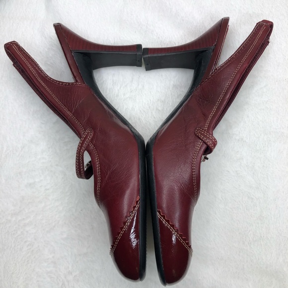 Cole Haan Mary Jane Red Slingback Heels Size 6 - Picture 5 of 8